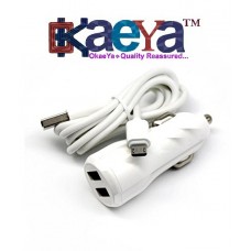 OkaeYa-Charge 3.4A Dual Port Rapid Car Mobile Charger With Free Charging Cable (Assorted Colour)